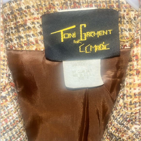Vintage Toni Garment for CC Magic Size 4 Beige Tweed Blazer - Picture 2 of 4